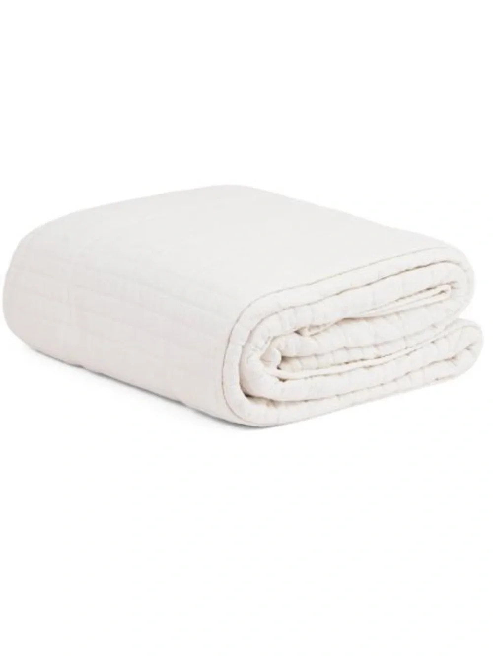Tahari White Linen Cotton Quilt Set